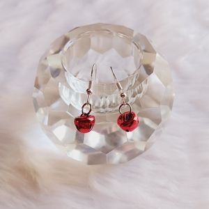 Red Mini Christmas Bell Ornament Earrings